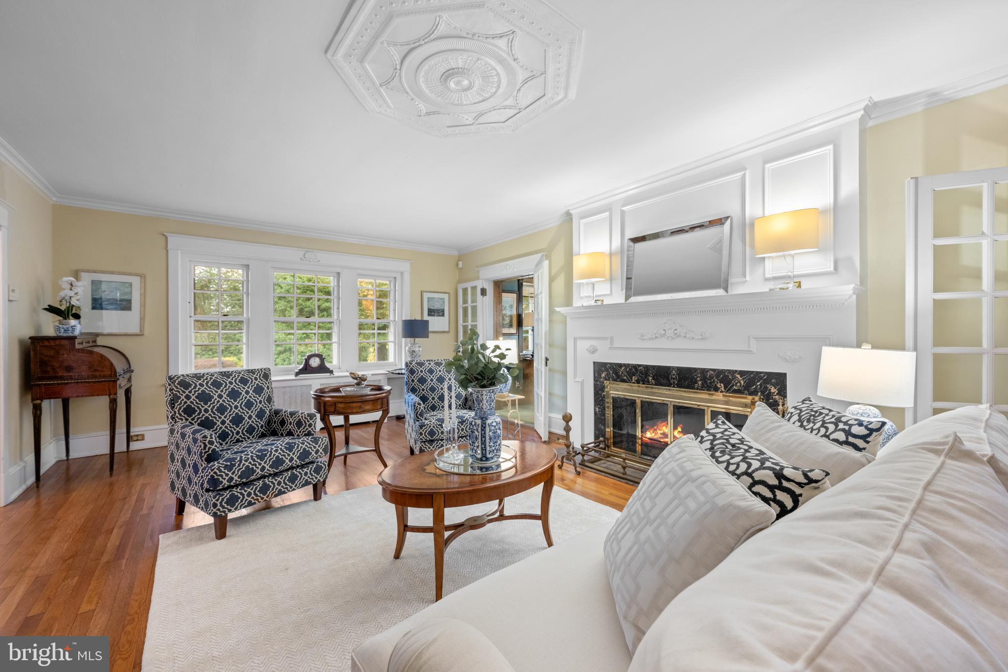 328 Conestoga Road Wayne, PA 19087 - Photo 13 of 72 a living room with furniture and a fireplace