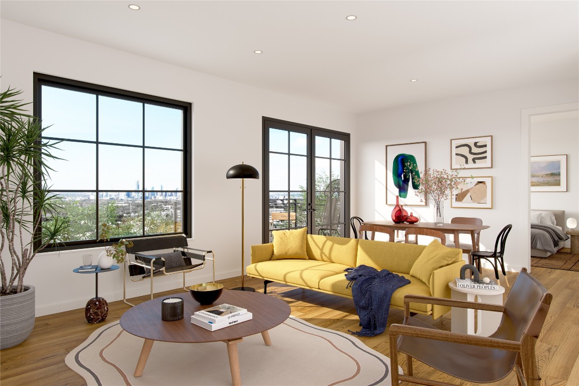 At Congress Lofts, bright and airy homes deliver a contemporary take on classic warehouse styling with soaring ceilings, walls of windows and hardwood floors.