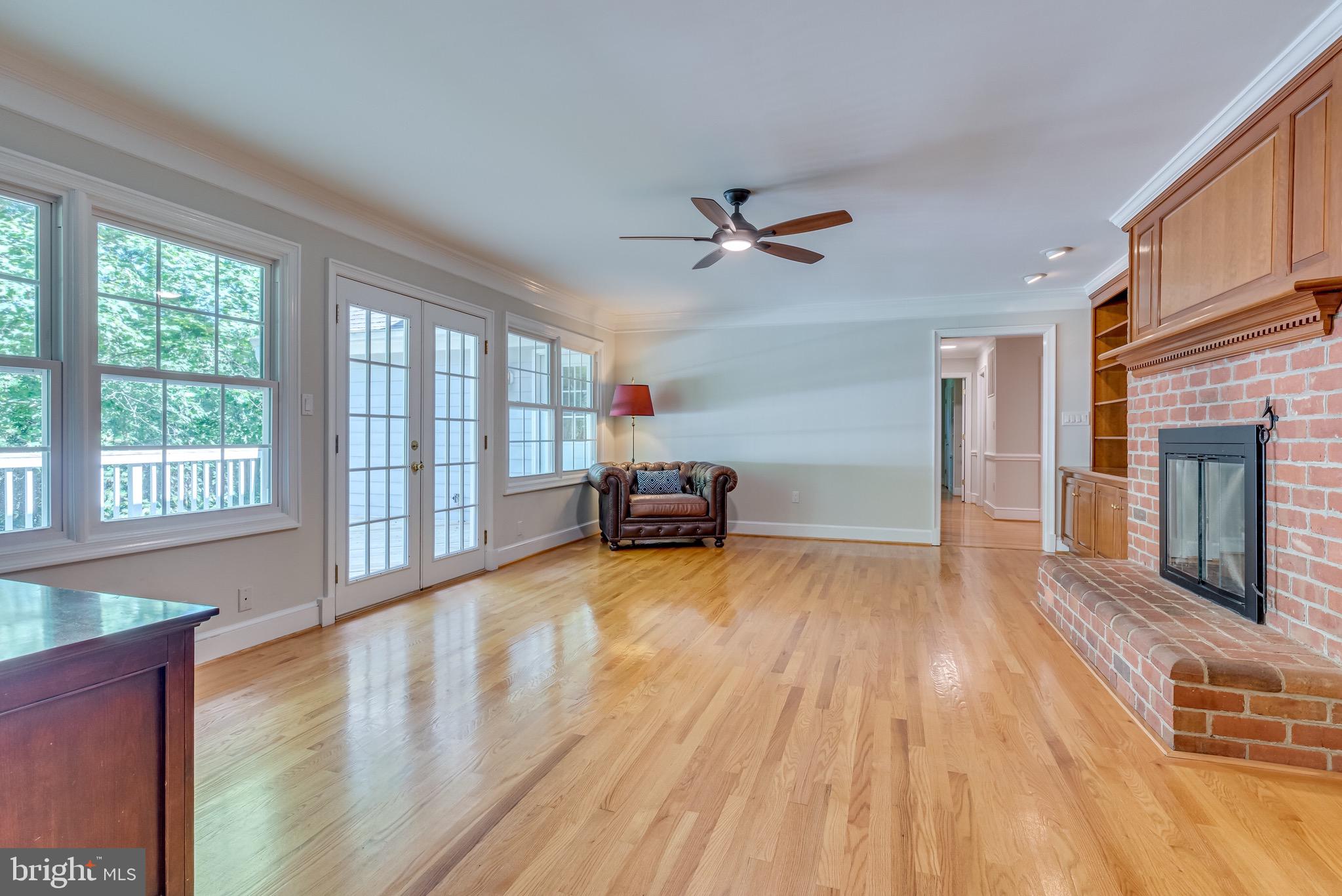 Family room  is located conveniently off kitchen