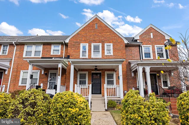 front view of a brick house