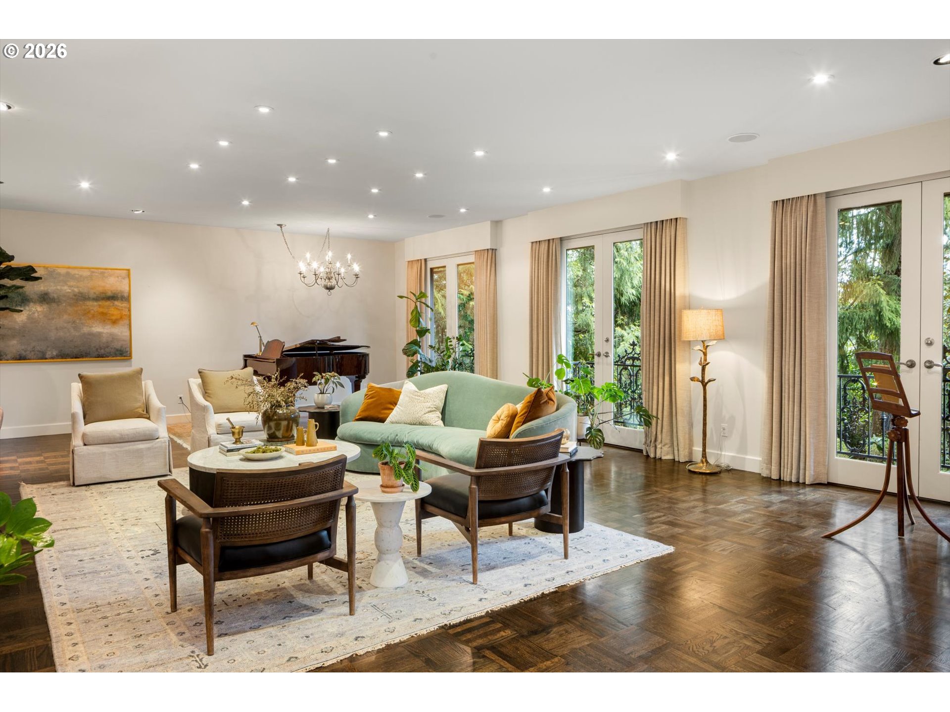 1616 South Greenwood Road Portland, OR 97219 - Photo 8 of 48 a living room with furniture a wooden floor and a large window