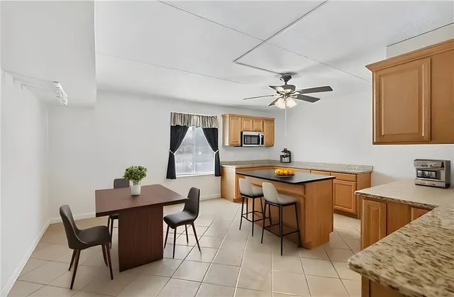 a table and chairs in a room