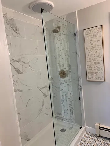 a bathroom with a shower