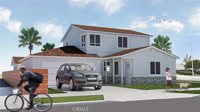 a view of house with outdoor seating area