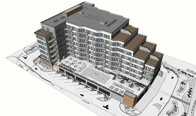 a front view of a building