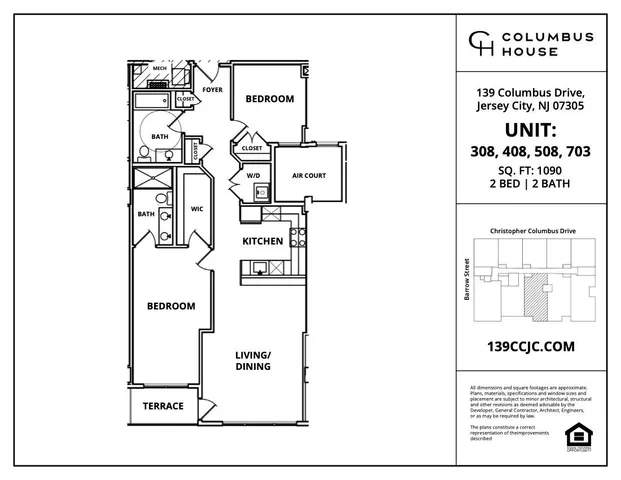 $974,000 | 139 Christopher Columbus Drive, Unit 408, Jersey City, NJ 07302