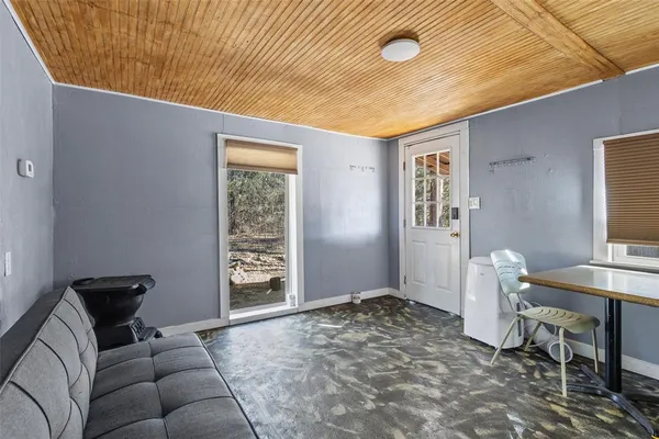 a living room with furniture