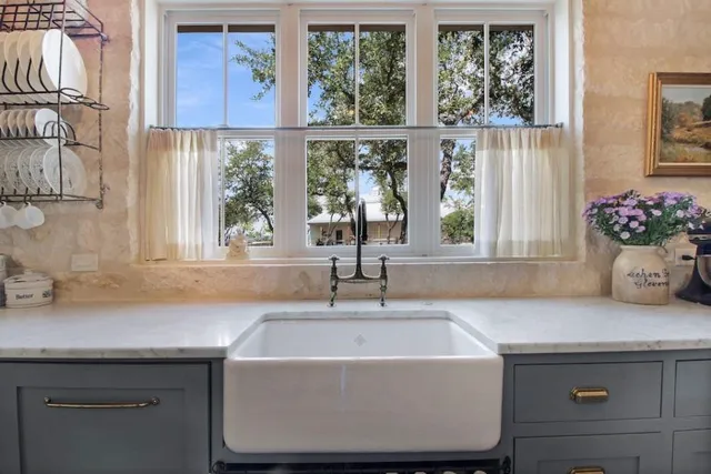 a view of a balcony and chair