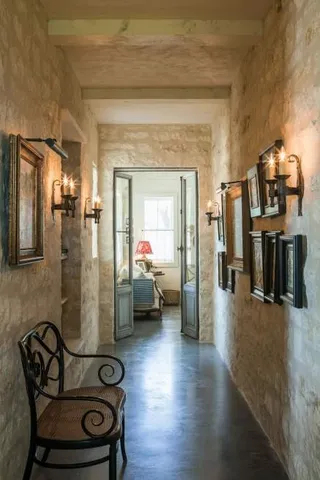 a living room with furniture