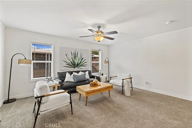 a living room with furniture
