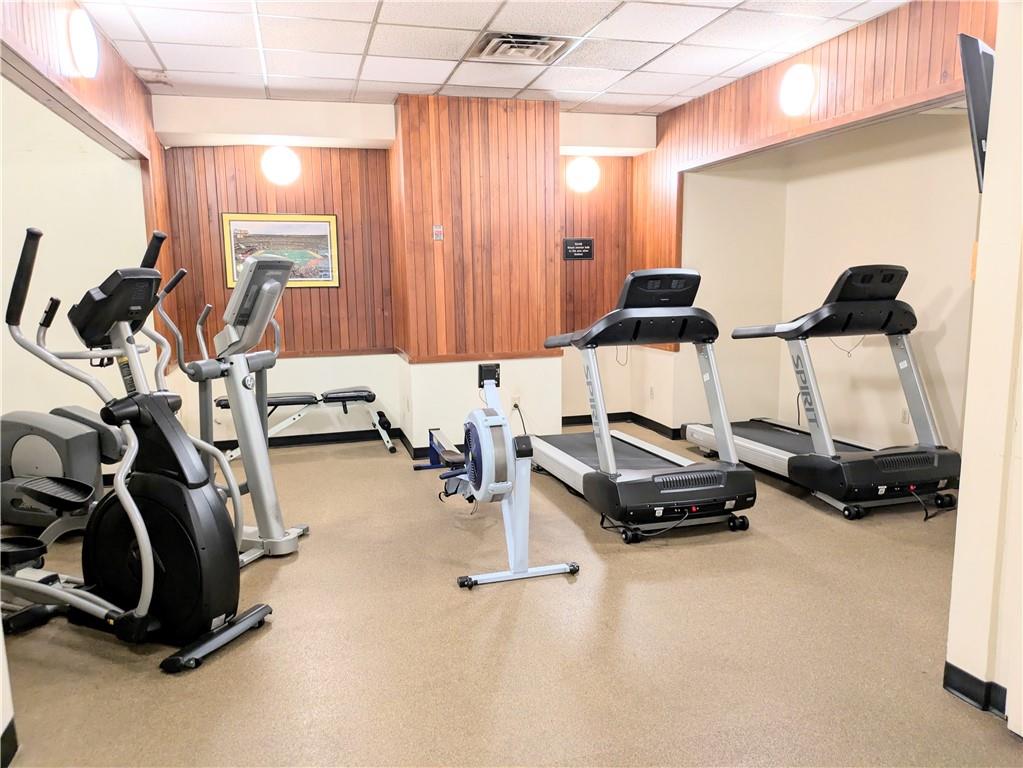 320 Fort Duquesne Boulevard, Unit 24M Pittsburgh, PA 15222 - Photo 36 of 40 a room with gym equipment and a window