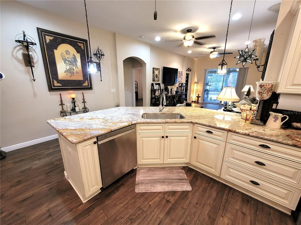 1001 Torreya Way Odessa, FL 33556 - Photo 10 of 44 a kitchen with a stove a sink and a wooden floor