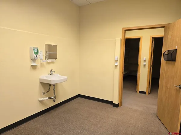 a bathroom with a sink a mirror and a shower