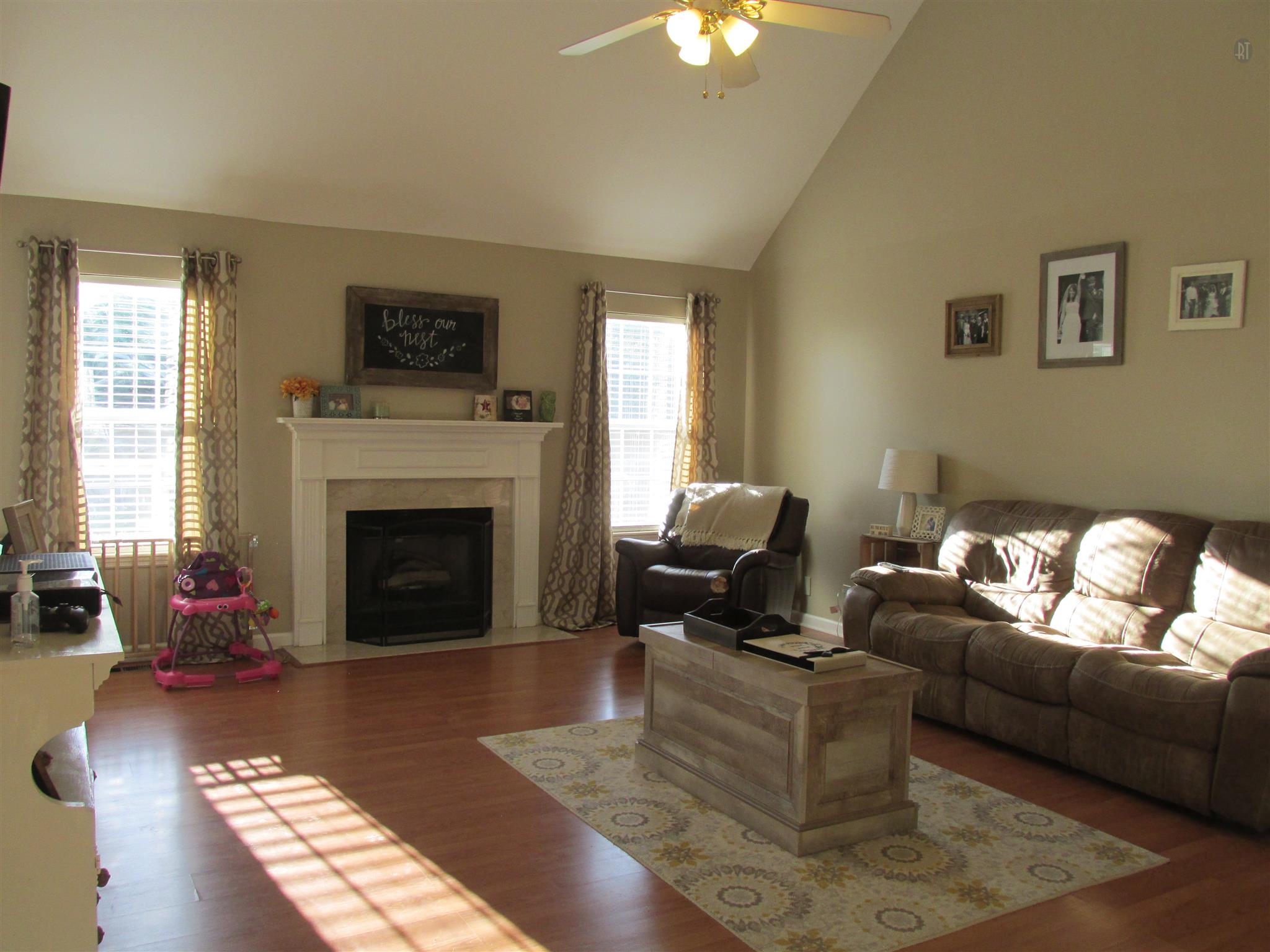 105 Tices Spring Court Dickson, TN 37055 - Photo 4 of 29 a living room with furniture and a fireplace