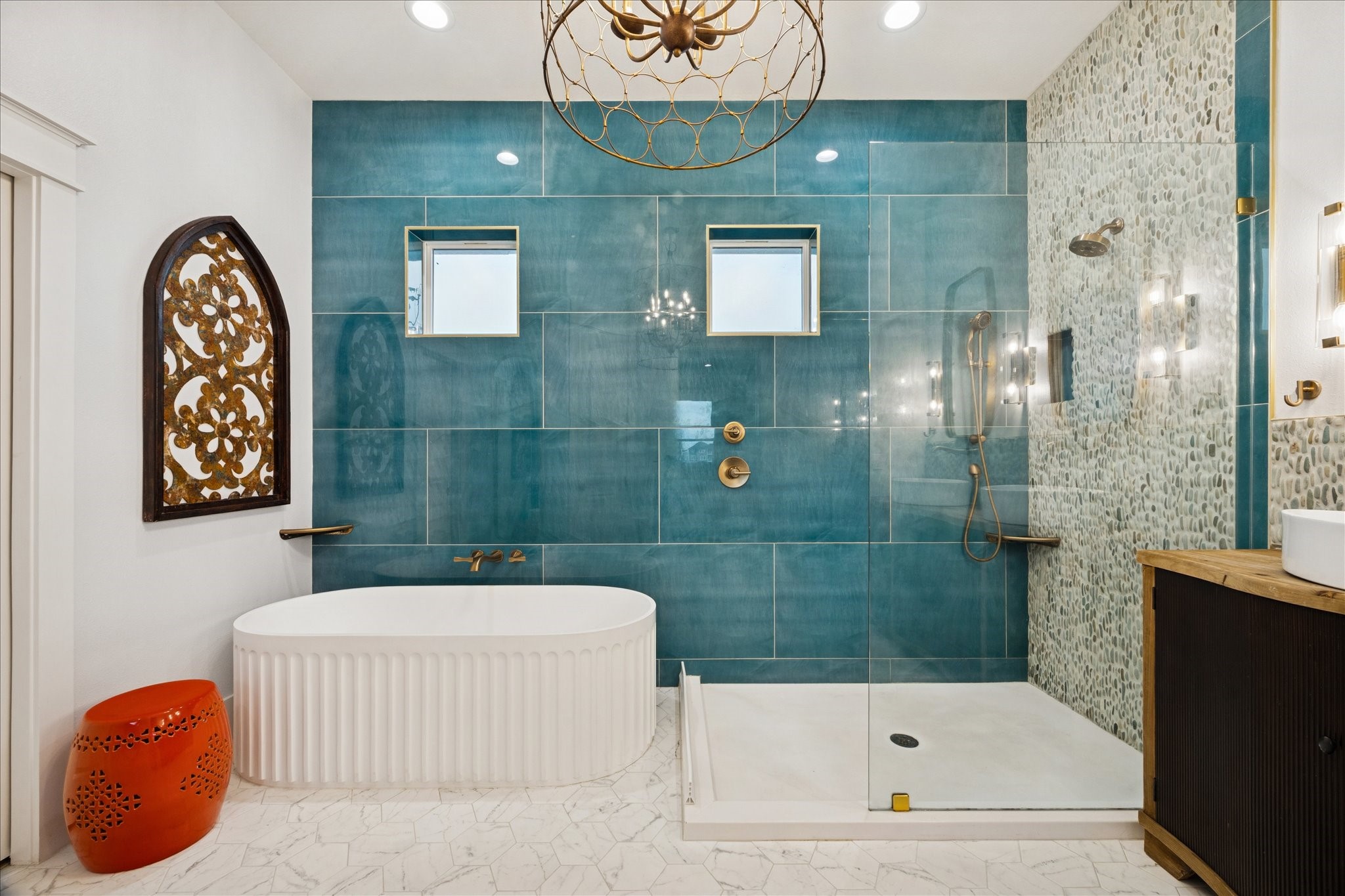 5 Loggerhead Hitchcock, TX 77563 - Photo 25 of 50 a bathroom with a sink and a shower