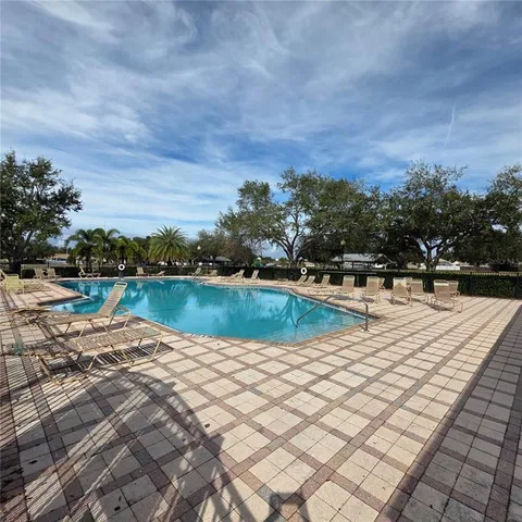 a view of a park with swings