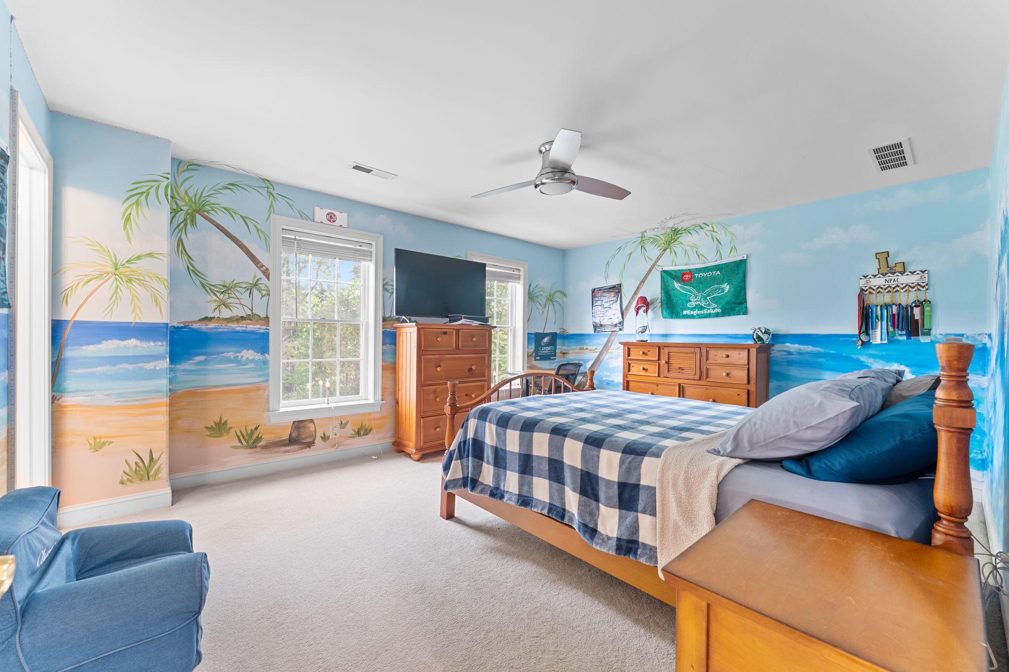 912 Ashbourne Way Schwenksville, PA 19473 - Photo 25 of 45 Bedroom 2 Handpainted Coastal Mural