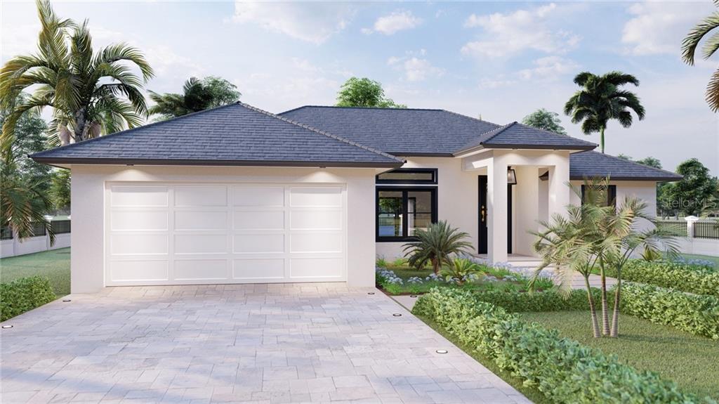 This is a rendering. Paver driveway and landscaping is not included with the standard package.