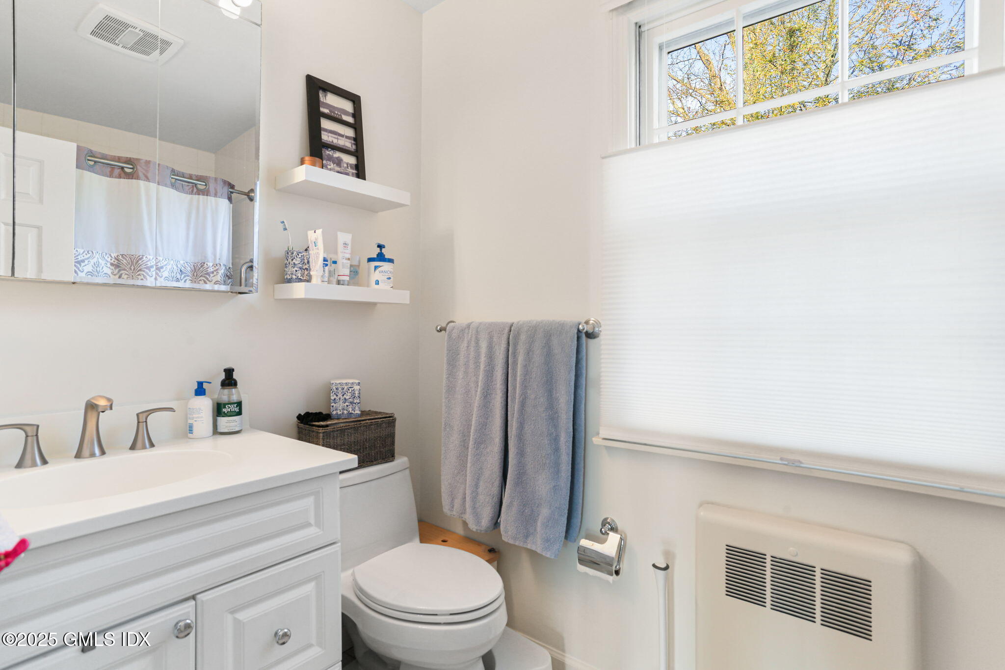 38 A Orchard Street Cos Cob, CT 06807 - Photo 14 of 26 a bathroom with a toilet a sink and a mirror