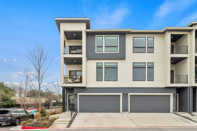 a front view of a building with street