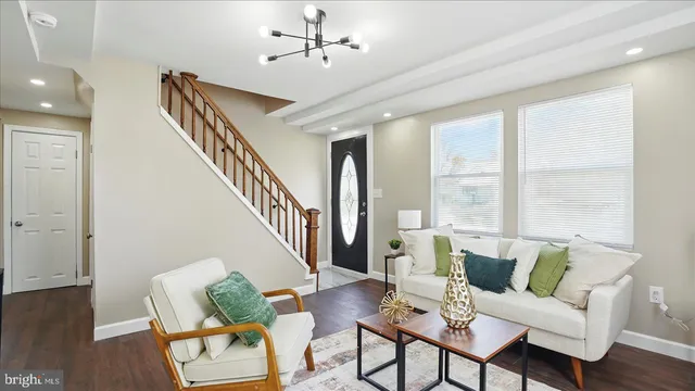 a living room with furniture