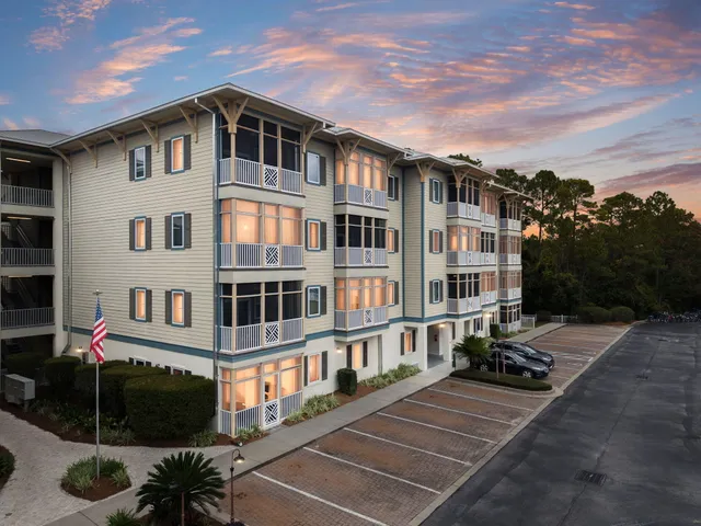 a front view of a multi story building