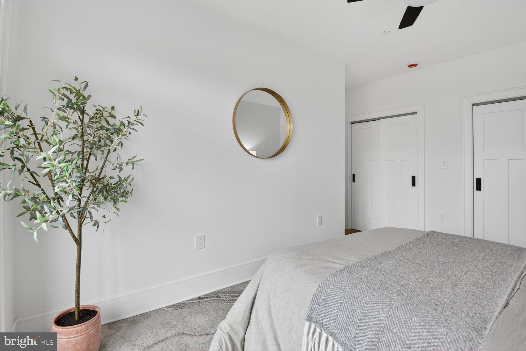 2524 41st Street Northwest, Unit 2 Washington, DC 20007 - Photo 19 of 27 a bedroom with a bed and a potted plant
