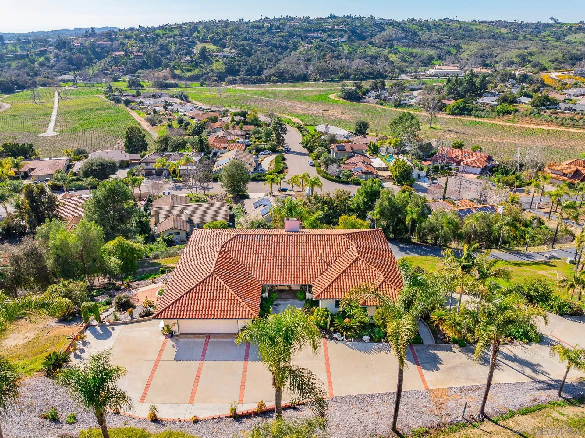 2908 Lakemont Drive Fallbrook, CA 92028 - Photo 50 of 70 an aerial view of residential houses with outdoor space and swimming pool