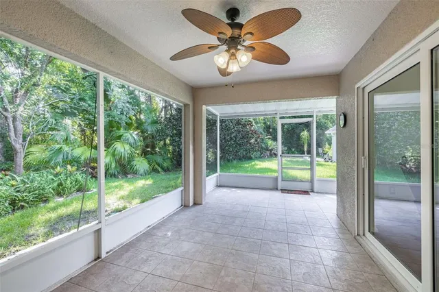 a view of an entryway with a garden