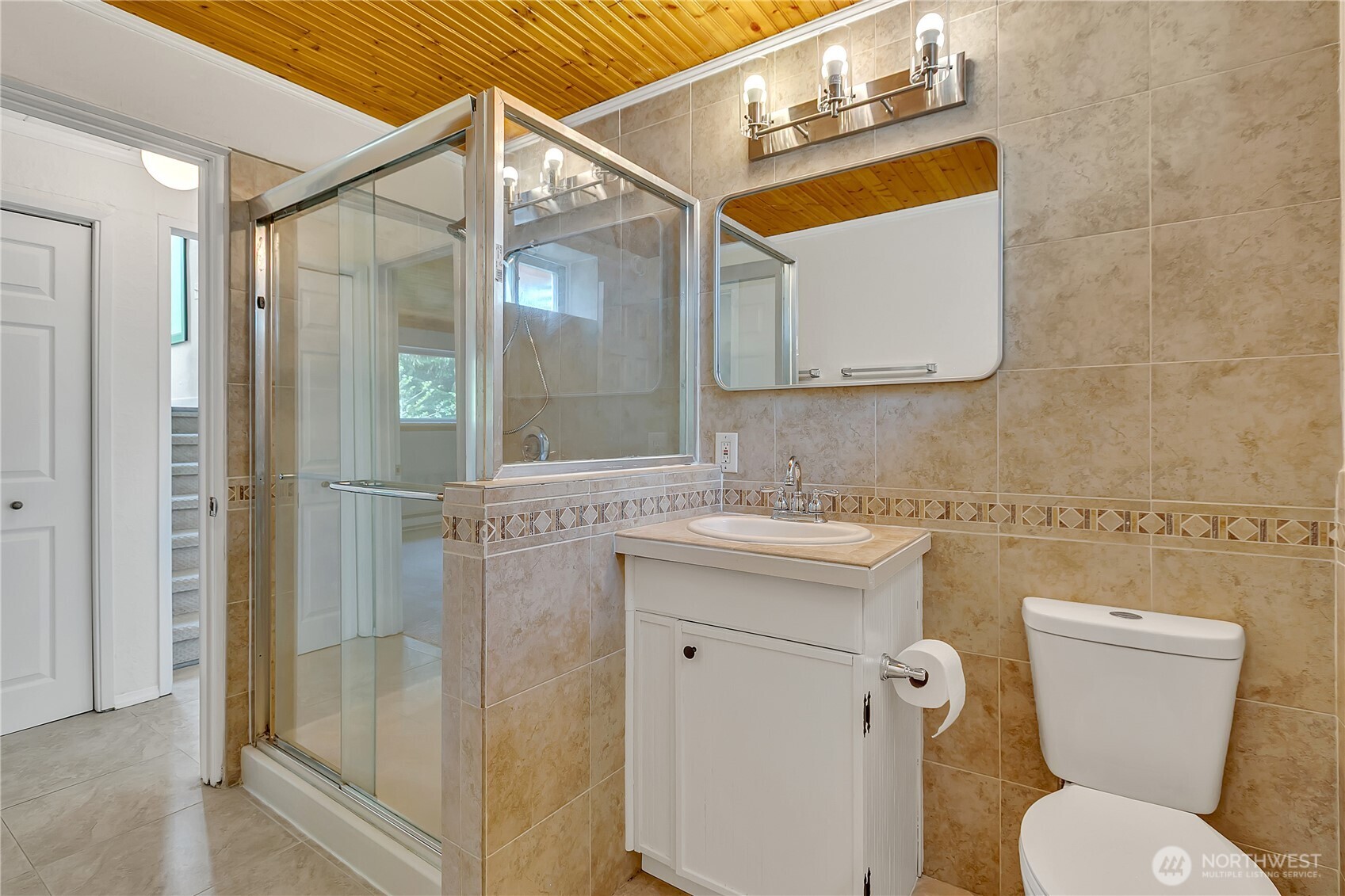 46 Ira Light Street Steilacoom, WA 98388 - Photo 26 of 35 a bathroom with a granite countertop sink toilet and shower