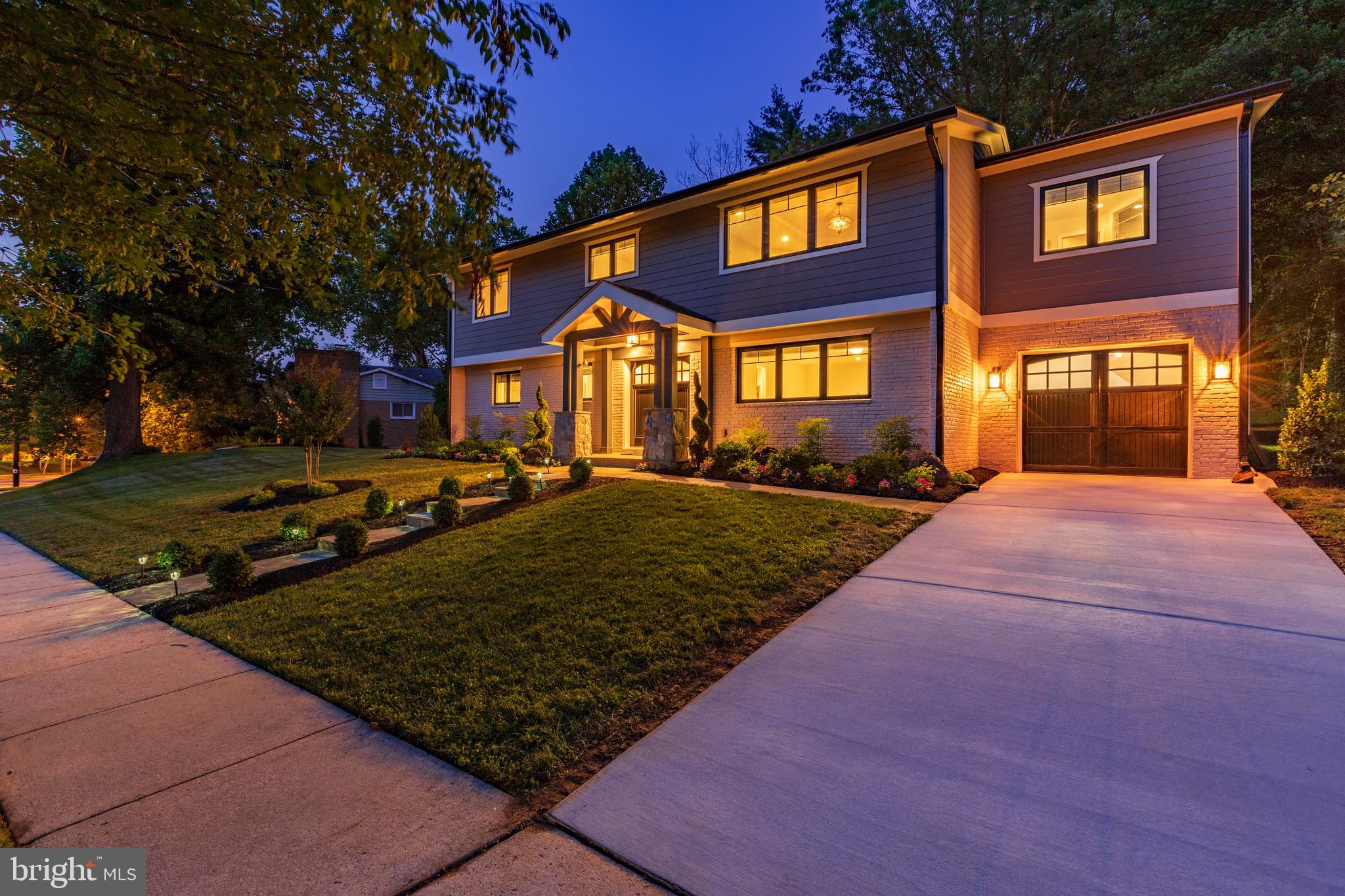 7801 Beech Tree Road Bethesda, MD 20817 - Photo 3 of 52 Home Front Exterior-Twilight