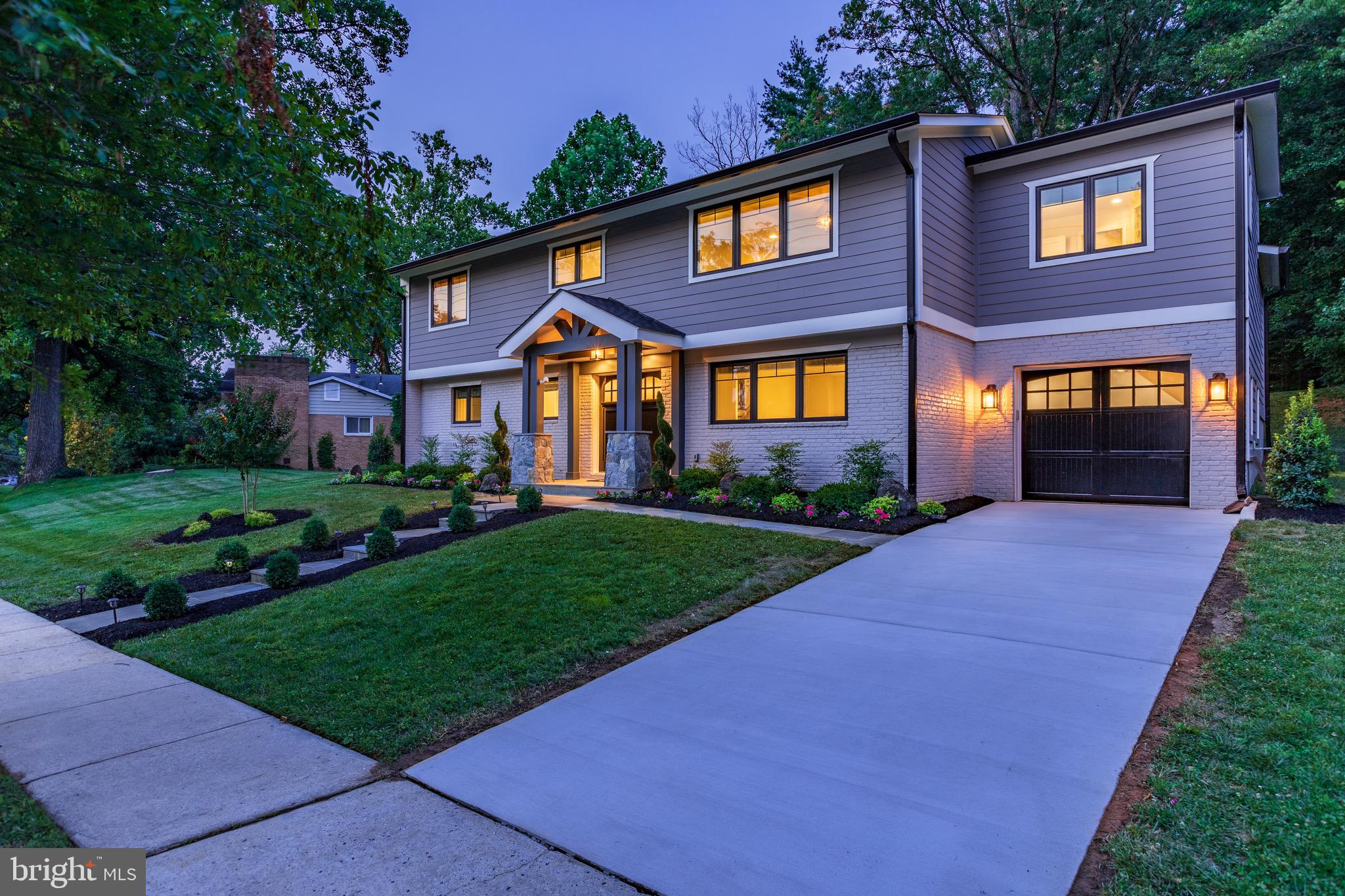 7801 Beech Tree Road Bethesda, MD 20817 - Photo 4 of 52 Home Front Exterior-Twilight