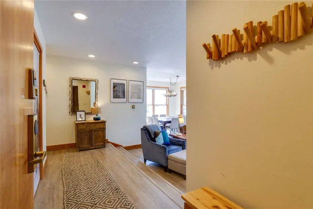 a view of a living room and dining room