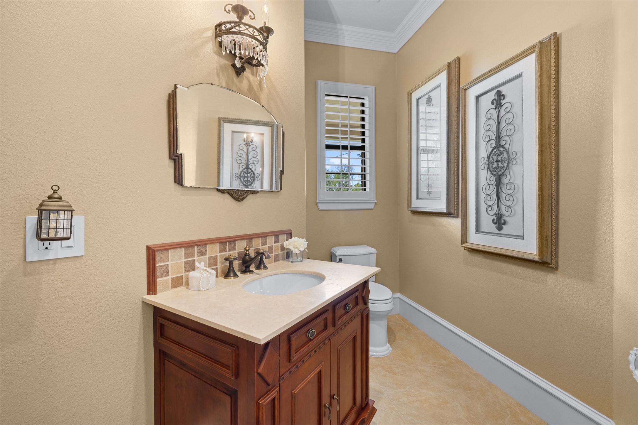 29500 Skymac Ranch Road Hempstead, TX 77445 - Photo 24 of 50 A beautifully styled vanity and statement lighting set the tone in this en suite bath, which also includes a full shower for added functionality.