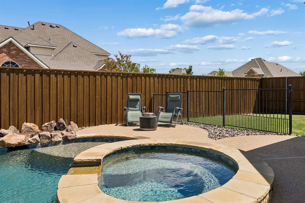 5315 Summit Knoll Trail Sachse, TX 75048 - Photo 33 of 40 a view of a backyard with swimming pool