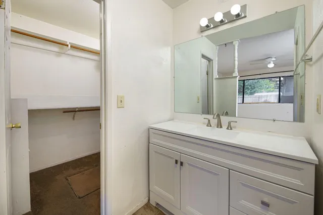 a view of a back yard with a house