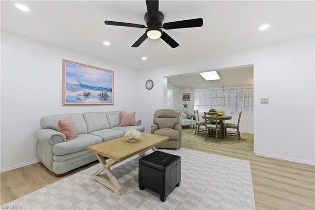 a living room with furniture