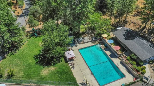 an aerial view of a park