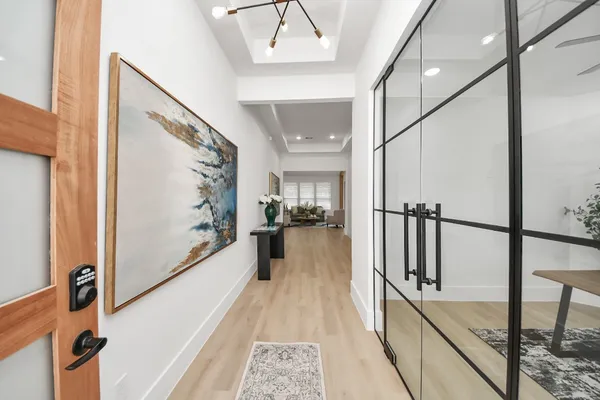 a view of hallway with stairs