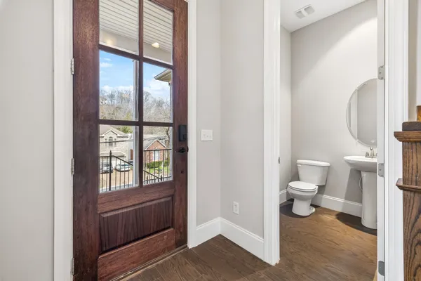 a bathroom with a toilet
