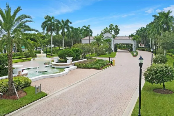 a view of a patio with swimming pool