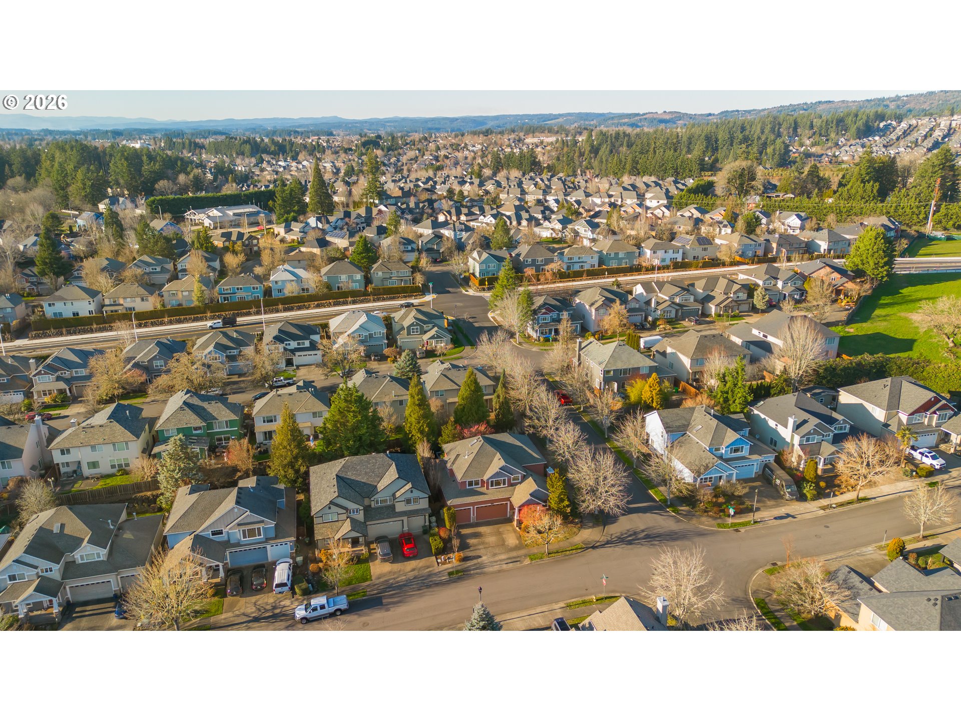 3637 Northwest Lansbrook Terrace Portland, OR 97229 - Photo 40 of 43 an aerial view of residential building with parking