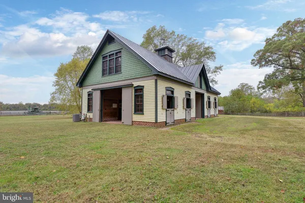 a outdoor living space with furniture