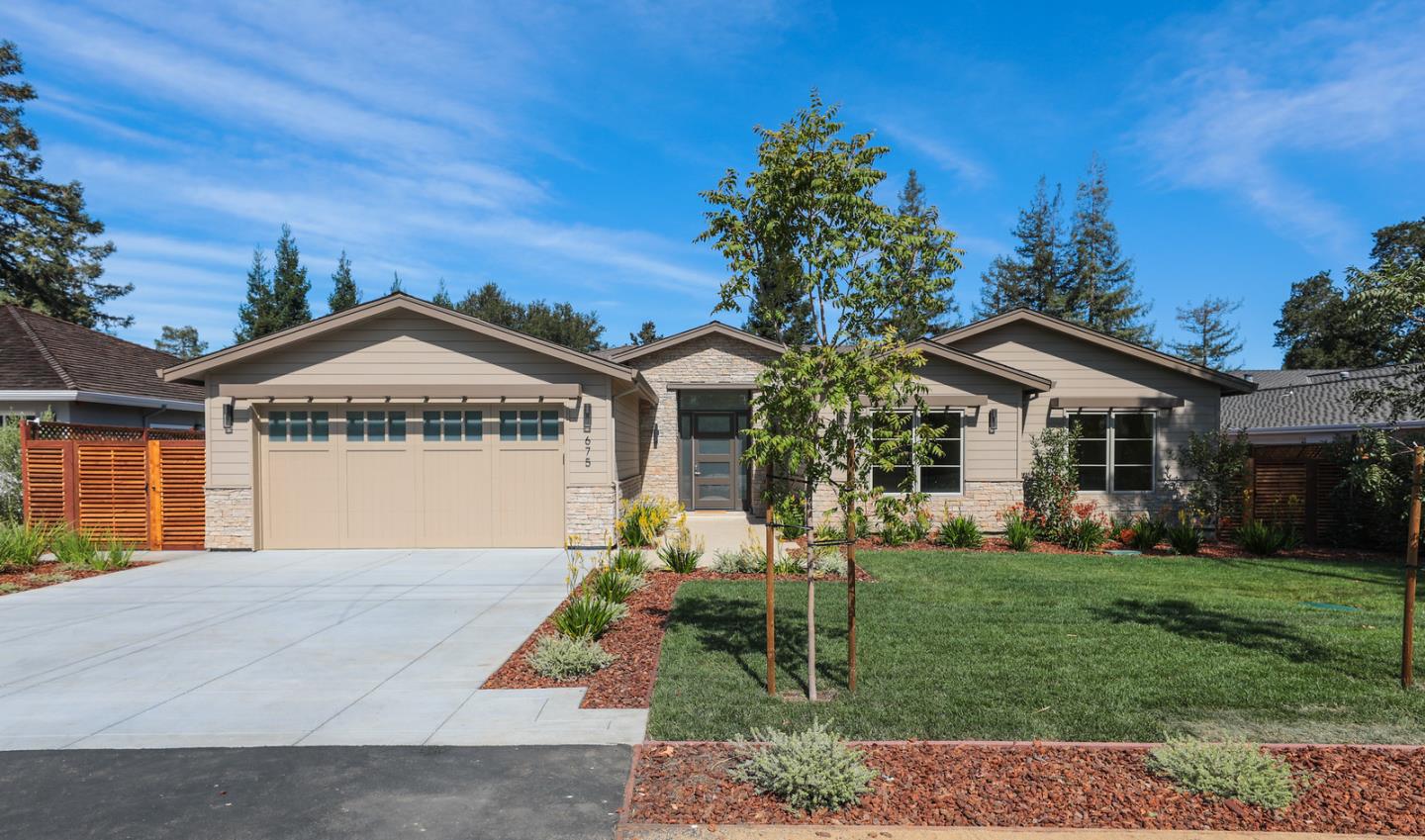 675 Jay Street Los Altos, CA 94022 - Photo 1 of 1 a front view of a house with a garden and yard