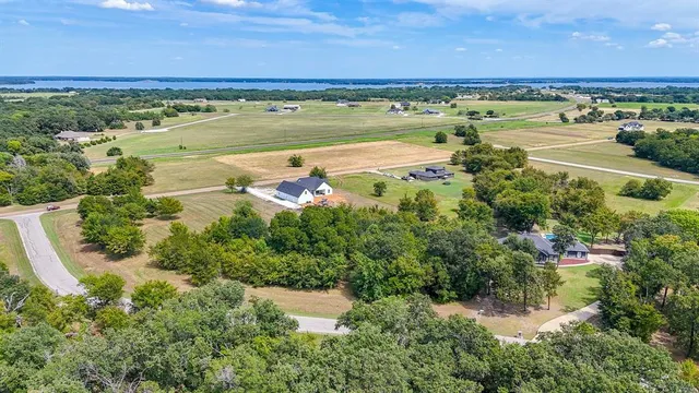 a view of a lake with a city view