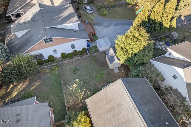 an aerial view of a house
