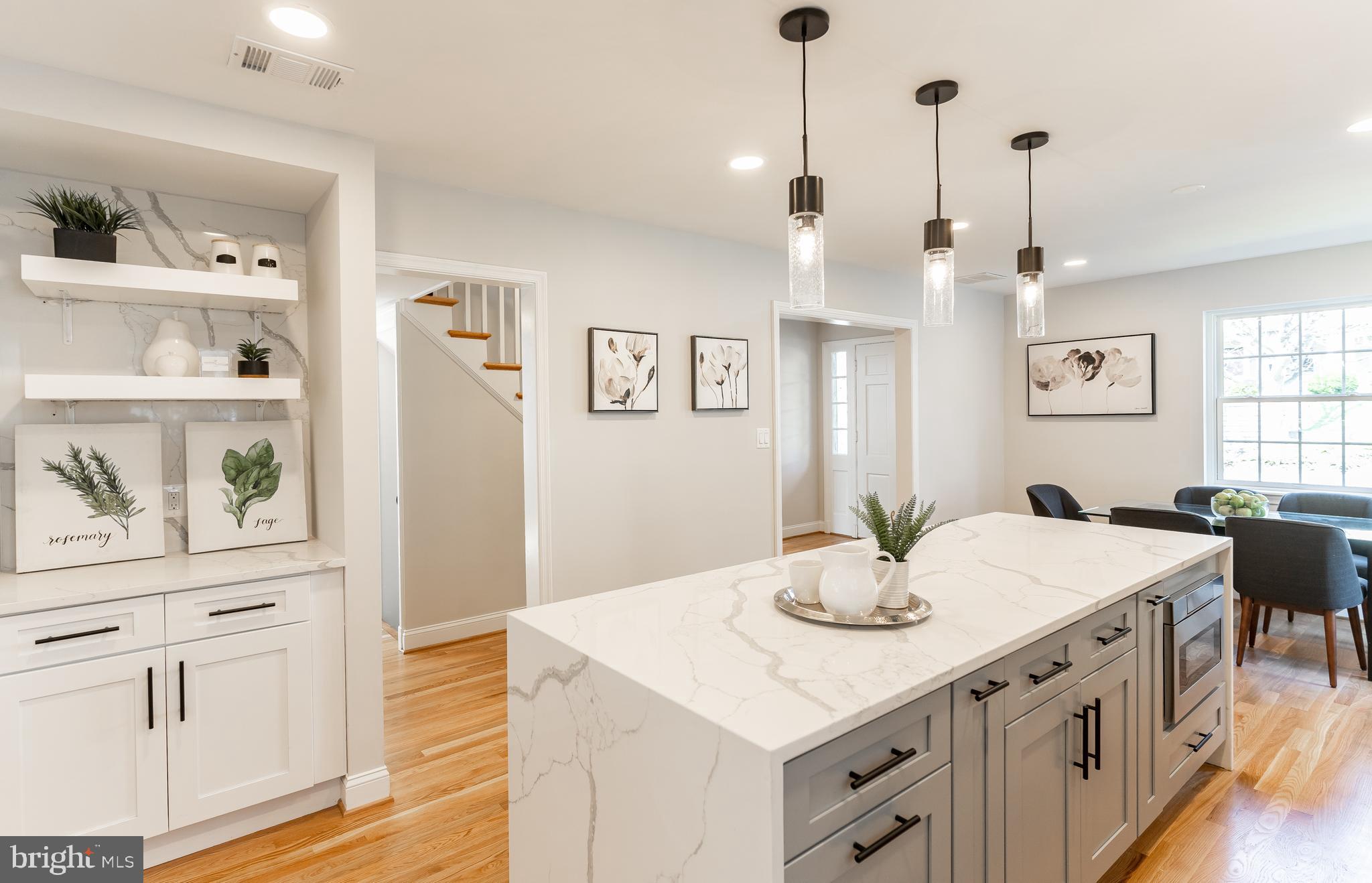 5612 Overlea Road Bethesda, MD 20816 - Photo 5 of 32 Oversized Quartz Waterfall Island