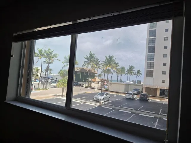 a view of street with sitting area