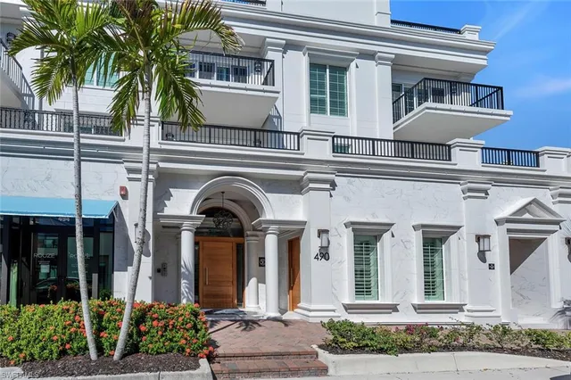 a view of a building with a street
