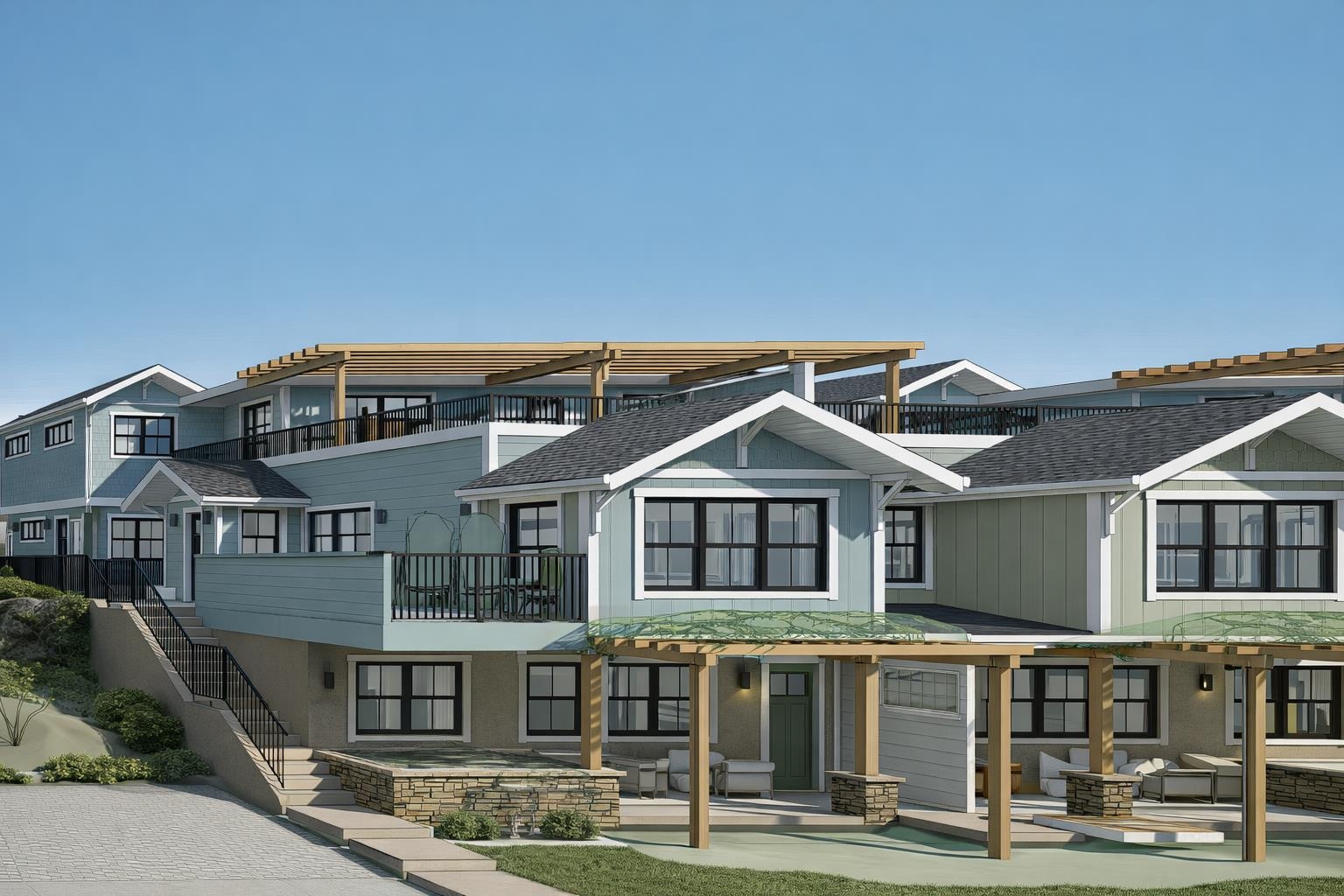 65 Lasker Lane Cotati, CA 94931 - Photo 3 of 8 View of front of home featuring a patio area, stairway, and a balcony